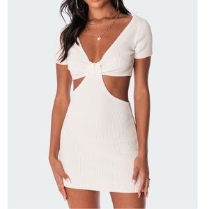 Edikted ‘ becky cut out ribbed mini dress‘ size M